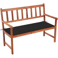 The Living Store Banco de jardín de la marca Living Store, con cojín, de 120 cm de ancho, fabricado en madera de acacia maciza