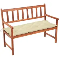 The Living Store Banco de jardín de la marca Living Store, con cojín, de 120 cm de ancho, fabricado en madera de acacia maciza