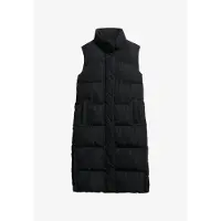 Superdry para mujer. W5011803A Chaleco acolchado de línea larga negro (L), Casual, Poliéster Reciclado, Sostenible, outlet 2026.