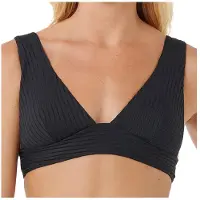 Rip Curl - Women's Premium Surf Deep V - Parte superior de bikini size L, negro