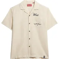 Superdry para hombre. M4011007A Camisa Resort Merchant Store beige (L), Casual, Lino, Manga corta, outlet 2026.
