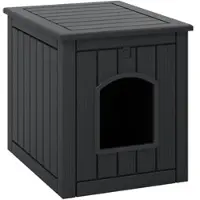 Costway , caseta para gatos, armario para arenero con puerta abatible y suelo elevado, armario para gatos con espacio para el arenero, jaula para mascotas de PP, apta para interior y exterior ()