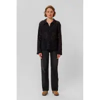 Nudie jeans Anita Crochet Cardigan Black Talla: L | Sobrecamisas Outlet | Mujer | Negro