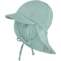 Sterntaler - Kids' Peaked Cap with Neck Flap - Muslin, Tie - Gorra size 51 cm, turquesa
