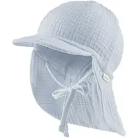 Sterntaler - Kids' Peaked Cap with Neck Flap - Muslin, Tie - Gorra size 53 cm, gris