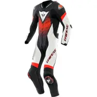 Dainese Laguna Seca 6 para hombre Monos de cuero de una pieza Negro/Blanco/Rojo 56 hombres