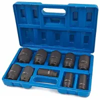 HBM Juego de vasos de impacto de gran tamaño 1/2 pulgada, 10 piezas