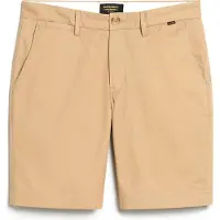 Superdry para hombre. M7110422A Pantalón corto chinos elásticos beige (32), Casual, Algodón, outlet 2026.