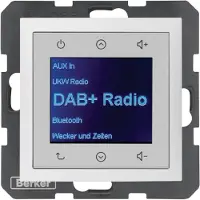 Hager Berker B.Kwadrat/B.3/B.7 B.x Radio empotrada DAB+ Bluetooth, color blanco mate, modelo 30849909