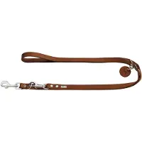 Hunter - V-Leash - Correa para perro size Länge max. 200 cm - Breite 1,3 cm, cognac