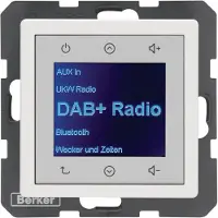 Hager Berker Q.1/Q.3/Q.7 Q.x Radio empotrable DAB+ Bluetooth, color blanco, acabado satinado, modelo 30846089