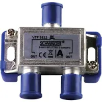 Schwaiger VTF8822 241, Divisor de frecuencia, 5 - 1000 MHz, Plateado, Aluminio, 1 unidad, 55 mm