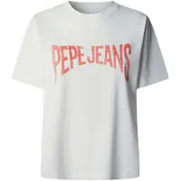 Pepe Jeans Camiseta 'Maca' naranja / blanco