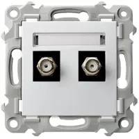 Ospel Conector coaxial doble tipo F SZAFIR, color blanco, marca