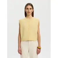 Selected Mezcla De Lana Chaleco De Punto Mujeres Amarillo XS