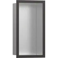 Hansgrohe Wandnische XTRASTORIS Individual E, dimensiones: 300 x 150 x 100 mm. Marco de diseño, acabado: cromado cepillado