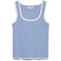 Vero Moda Top 'AWAlice' azul paloma / blanco