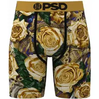 PSD Calzoncillo boxer 'Golden Petals' mostaza / amarillo claro / verde oscuro / negro