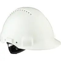 3M Casco de seguridad , Uvicator, ajuste de ruleta, ventilación, banda de sudor de plástico, blanco, G3000NUV-VI