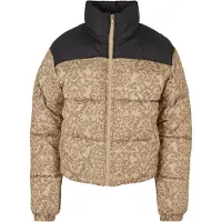 Urban Classics Ladies Aop Retro Puffer Jacket Union Beige Damast Talla: XS | Chaquetas de Invierno Outlet | Mujer | Marrón