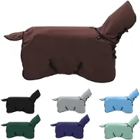 vidaXL Manta para caballos, color marrón oscuro, 75 cm, de poliéster y forro polar