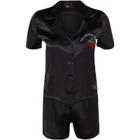 Trendyol Pijama de pantalón corto rojo / negro / blanco