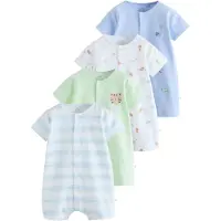 Next Pijama entero/body azul claro / brocado / verde claro / blanco