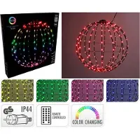 Christmas Decoration Esfera decorativa colgante con 168 LEDs RGB, de 40 cm de diámetro