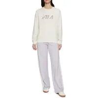FILA Lokeren Graphic Crew Sweat Antique White Talla: XS | Sudaderas con Capucha Outlet | Mujer | Blanco