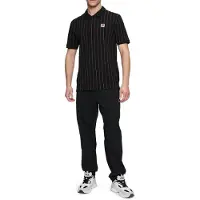 FILA Linter Striped Polo Shirt Black/iron Gate Striped Talla: S | Polos Outlet | Hombre | Negro