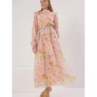 Trendyol Vestido caqui / naranja claro / altrosa / rosa pastel