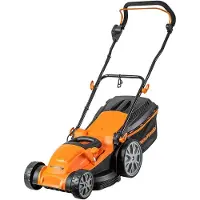 Lawnmaster Cortacésped eléctrico de 1800W, 40 cm de ancho, con ajuste de altura de corte en 6 posiciones (20-70 mm) y depósito de recogida de 42 litros (modelo MEB1840M)