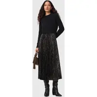 AllSaints Evia Dress Black/fango Green Talla: XS | Vestidos Midi Outlet | Mujer | Verde