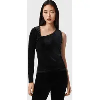 AllSaints Ari Velvet Top Black Talla: 8 | Manga Larga Outlet | Mujer | Negro