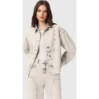 AllSaints Hettie Xtal Shacket Snow Grey Talla: XS | Chaquetas Vaqueras Outlet | Mujer | Gris