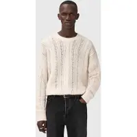 AllSaints Josif Crew Ecru White Talla: M | Jerséis Outlet | Hombre | Marrón