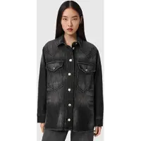 AllSaints Bryn Denim Shirt Washed Black Talla: L | Camisas Outlet | Mujer | Azul