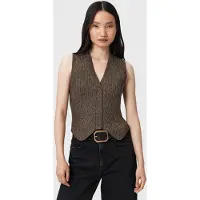 AllSaints Cruz Shine Waistcoat Bronze Brown Talla: L | Chalecos Outlet | Mujer | Marrón