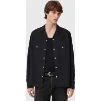 AllSaints Akan Ls Shirt Faded Black Talla: XS | Camisas Casuales Outlet | Hombre | Negro