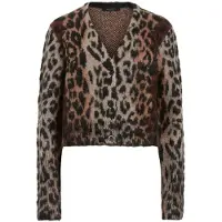 AllSaints Wick Lex Cardigan Leopard Brown Talla: S | Cárdigan Outlet | Mujer | Marrón