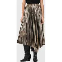 AllSaints Jax Skirt Metallic Gold Talla: 2 | Faldas Midi Outlet | Mujer | Amarillo