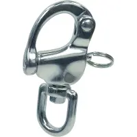 Euromarine : Pasador giratorio para soplón, tipo mosquetón, plateado, 128 mm