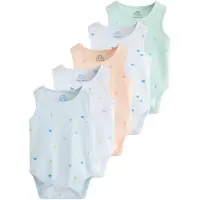 Next Pijama entero/body azul claro / verde claro / melocotón / blanco