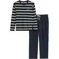 Marc O'Polo Pijama largo navy / blanco lana