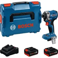 Bosch Atornillador de impacto inalámbrico GDR 18V-215, 2 baterías GBA 18V de 4.0Ah, maletín L-BOXX 136