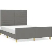 Syfax Cama sin colchón tela gris oscuro 140x190 cm