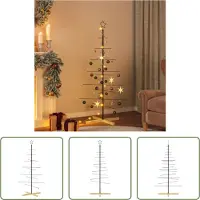 The Living Store El árbol de Navidad metálico de "", con base de madera, color , 150 cm
