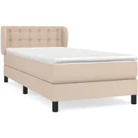 Syfax Cama box spring con colchón cuero sintético capuchino 100x200cm
