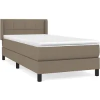 Syfax Cama box spring con colchón tela gris taupe 90x200 cm