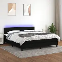 Prolenta Maison Exclusive: Base de cama con somier y colchón, con iluminación LED, color , 180x200 cm, tapizada en tela